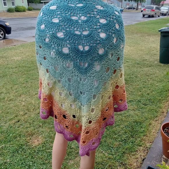 Hand Crafted Accessories - Handcrafted lightweight triangle shawl wrap